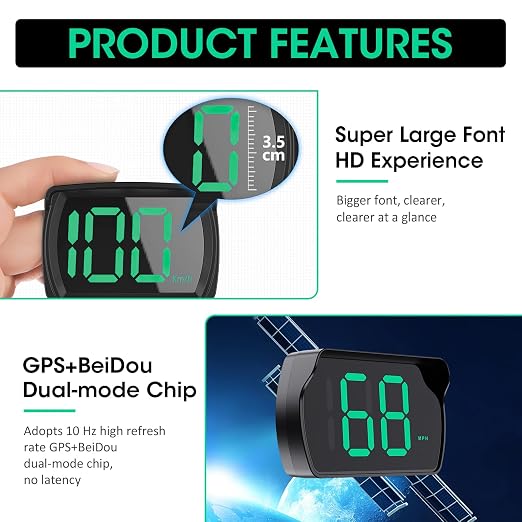 2 Pack GPS Digital Speedometer for Car MPH, Universal HUD Speed Meter - Image 6