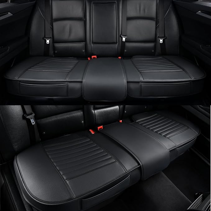 Universal Leather Car Seat Covers Full Set, Car Seat Cushion Covers Protector - Image 4