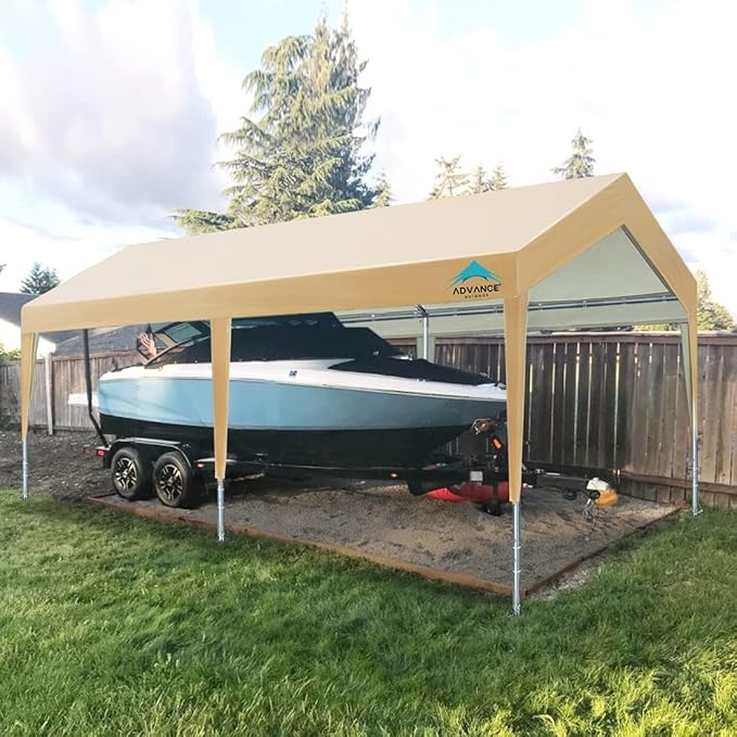 ADVANCE OUTDOOR Adjustable 10x20 ft Heavy Duty Carport Car Canopy Garage Boat - Image 8
