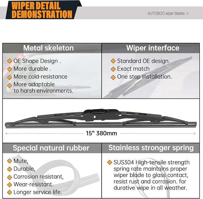 AUTOBOO 26"+14" Windshield Wipers - Image 2