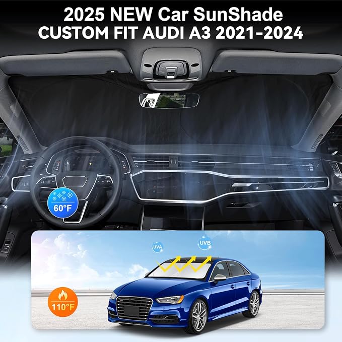 for 2022-2024 2025 Audi A3 Sun Shade Windshield Cover, Car Sunshades - Image 4