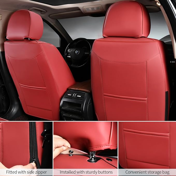 Car Seat Covers Full Set Leather Seat Covers Automotive Seat Covers Universal - Image 3
