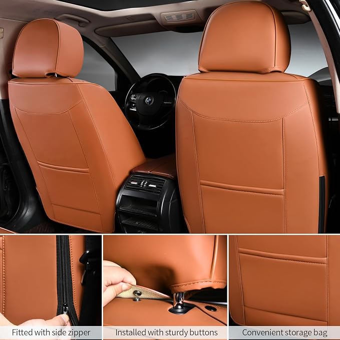 Car Seat Covers Full Set Leather Seat Covers Automotive Seat Covers Universal - Image 3
