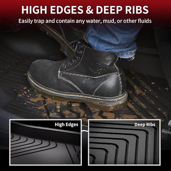 LASFIT Floor Mats for Honda Accord Sedan 2023 2024 2025 2026, All Weather TPE - Image 3