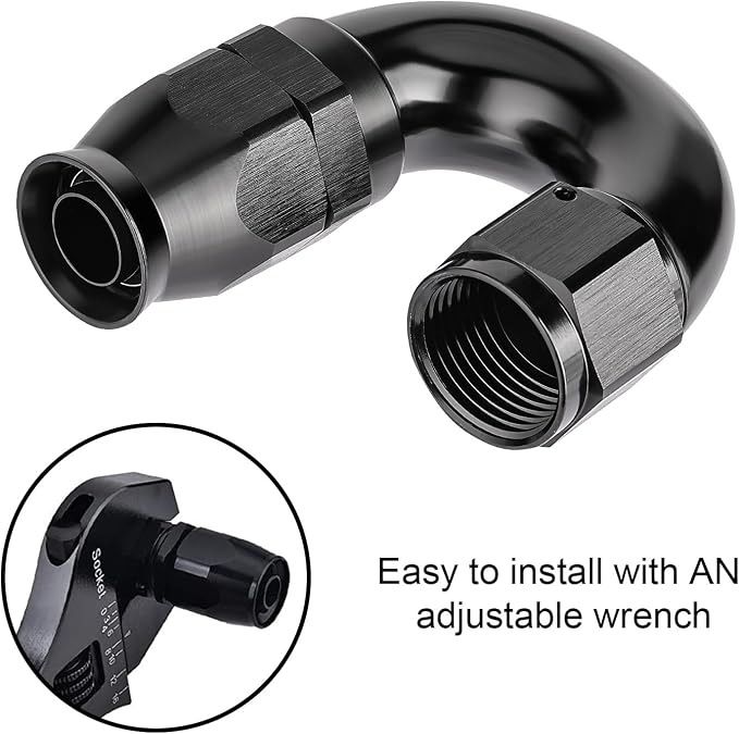 EVIL ENERGY 6AN 180 Degree PTFE One Piece Full Flow End Hose Fitting Aluminum - Image 6