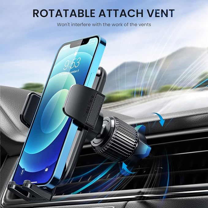 Qifutan Car Phone Holder with Anti-Slip Rubber, 360 Rotating Ball Joint - Image 5