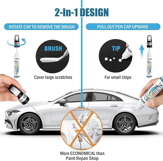 White Car Paint Touch Up, Car Paint Scratch Repair Pen, Color Accurate - Image 4