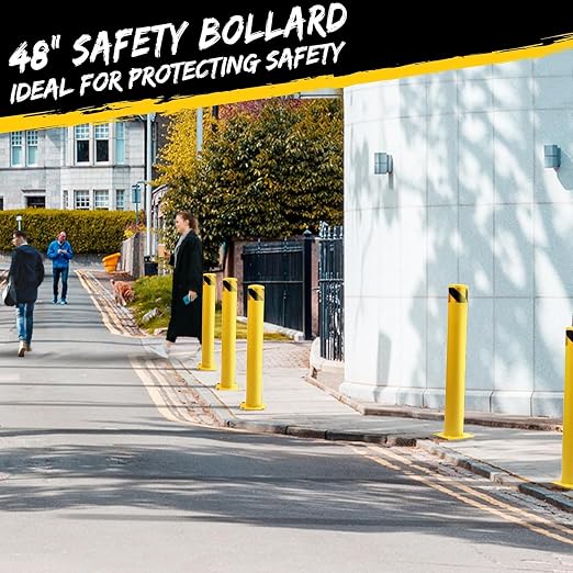 2 Pack Safety Bollard Post, 48 Inch Height 4.5 Inch Diameter Yellow Pipe Safety - Image 7