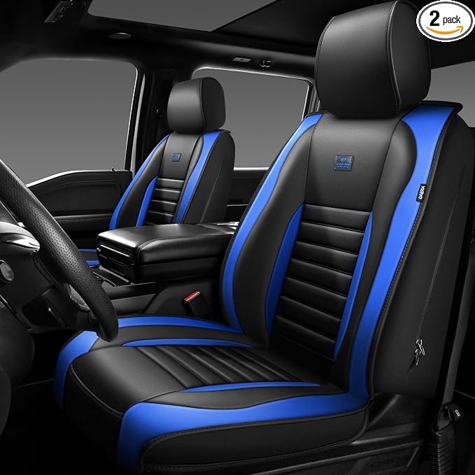 CAR PASS Nappa Leather Car Seat Covers Front Seats, Luxury Seat Protector by CARPASS