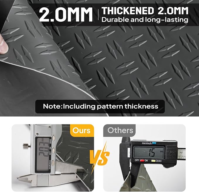 TUFFIOM 7.5 x 20 FT Garage Floor Mat, Thickened Diamond Plate PVC Garage Mats - Image 5