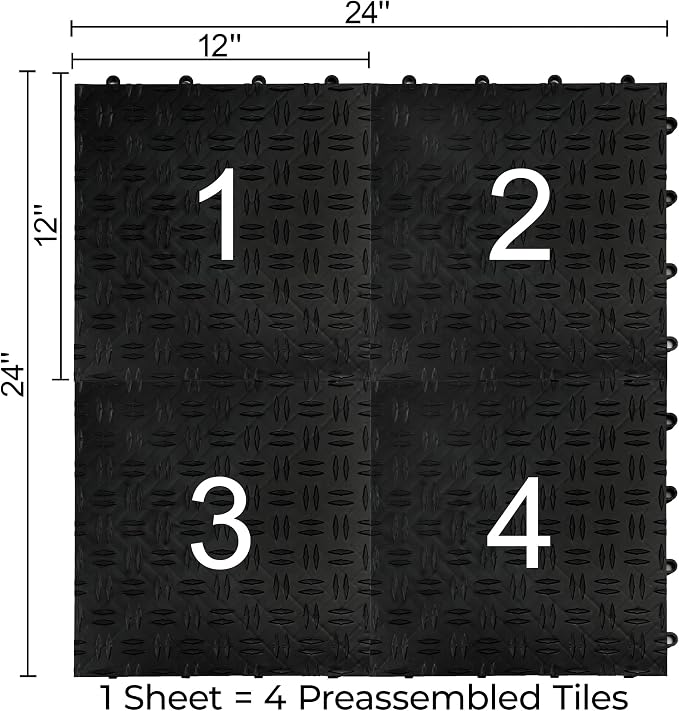 Big Floors GarageTrac Diamond, Interlocking Non-Slip Garage Flooring Tile - Image 2