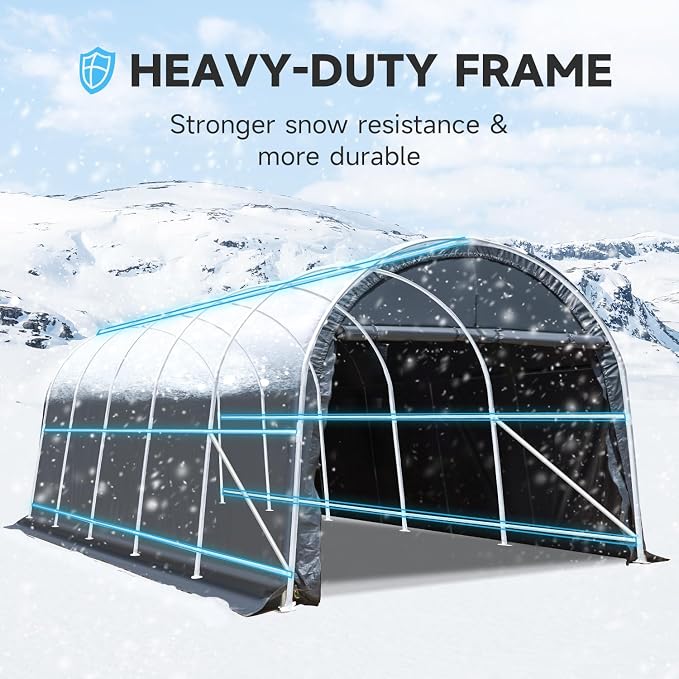 MELLCOM 12 x 24 FT Heavy Duty Carport, Portable Garage - Image 8