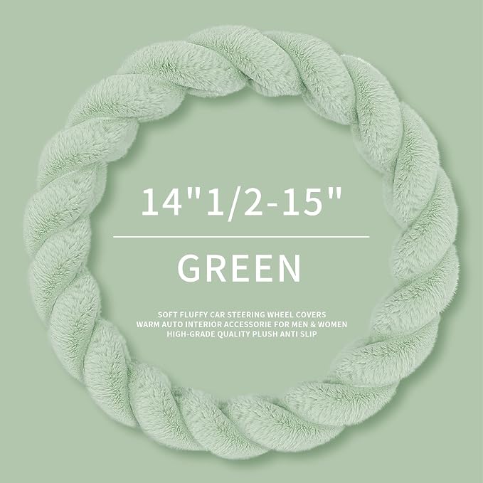 Luxury Fluffy Winter Car Steering Wheel Cover - Image 3