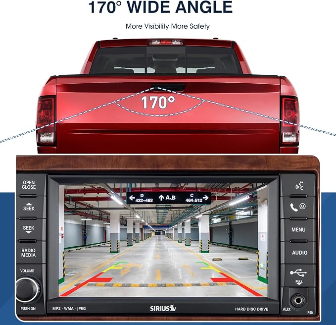 Rear View Backup Camera Fit for Dodge Ram 1500 2500 3500 2009-2012, Reversing - Image 4