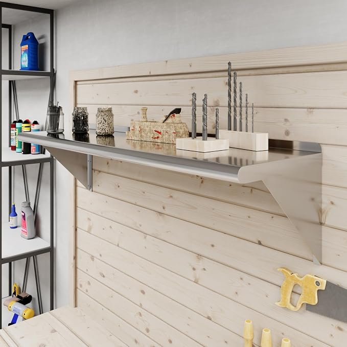 AmGood 48" Long X 14" Deep Stainless Steel Wall Shelf | NSF Certified | - Image 6