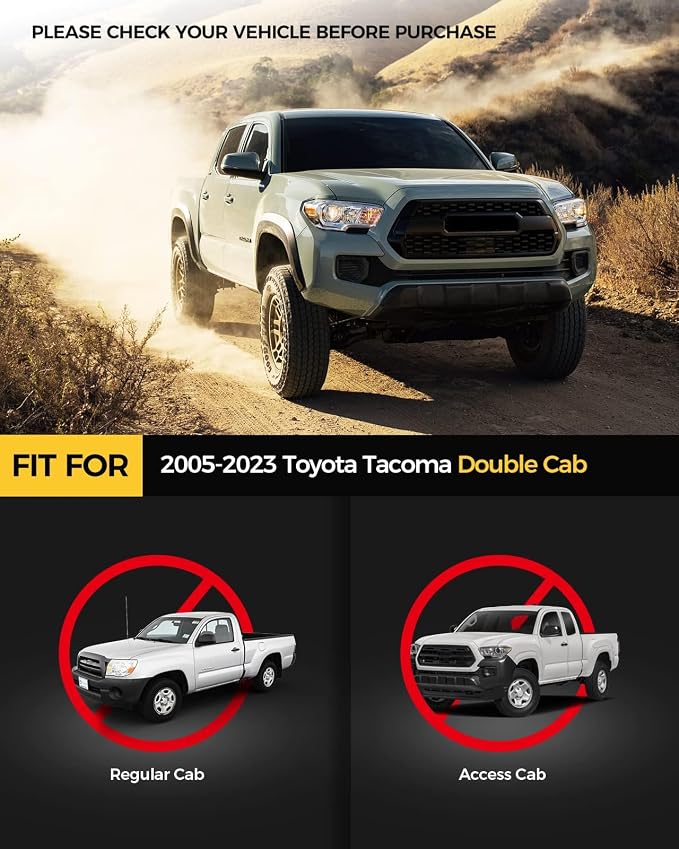 KYX Running Boards for 2005-2023 Tacoma Double Cab Pickup Truck, 5 inches Side - Image 2