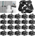 3-H Stainless Steel Broom Holder Wall Mount 20-Pack- Heavy Duty Mop Organizer by 3-H