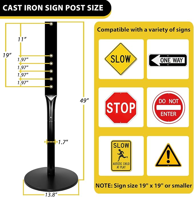 Parking Sign Stand with Base - Image 4