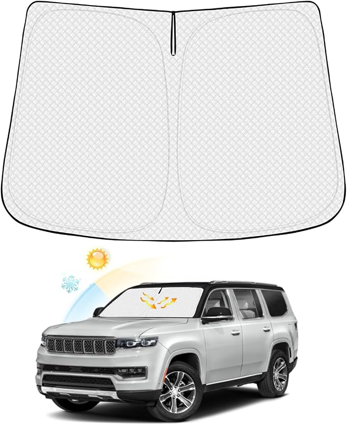 Windshield Sun Shade for Jeep Grand Wagoneer 2022-2025 2026 Thicken 6-Layer by Canvcle