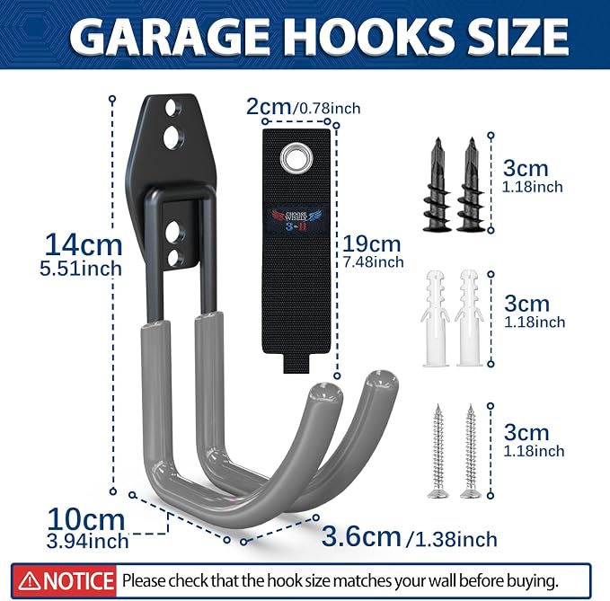 3-H Garden Hose Holder Wall Mount 2 Pack, Solid Steel Hose Hanger, Water Hose - Image 2