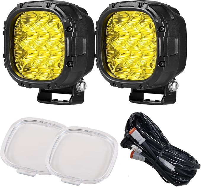 BIGLION.X 4 Inch Pair 160W 18800LM Amber Round LED Offroad Lights Yellow Fog by BIGLIONX