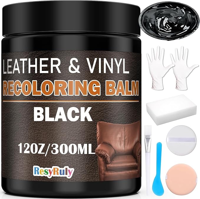 Leather Recoloring Balm Black Leather Dye Vinyl Paint Car Interior Seat by ResyRuly