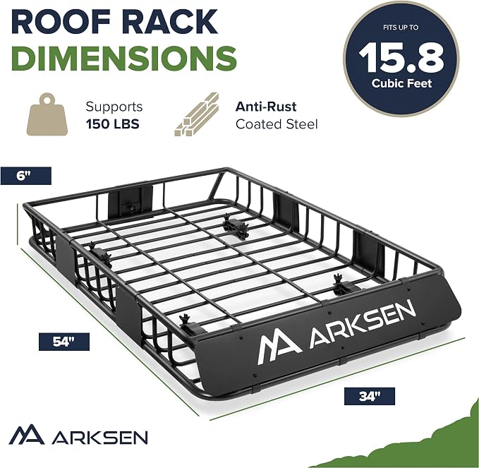 ARKSEN 54 x 34 x 6 Inch Universal Roof Rack - Image 9
