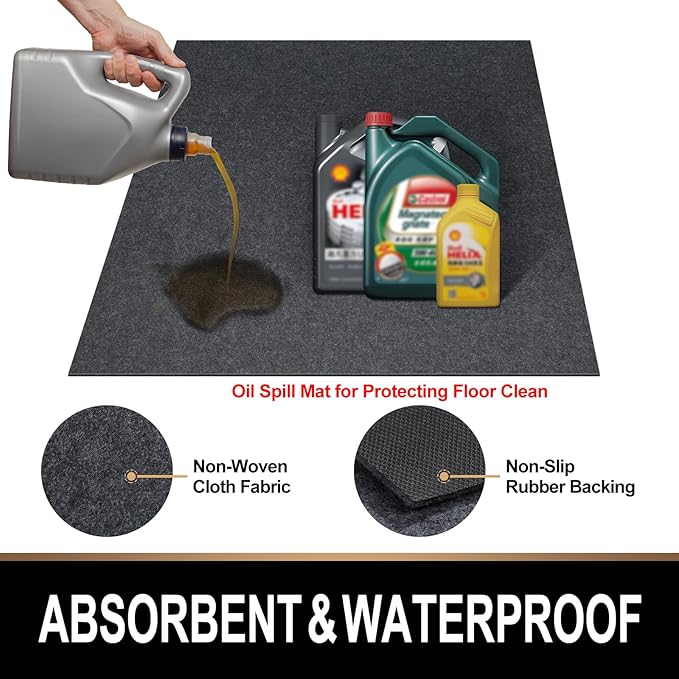 Oil Spill Mat, 29 x 36 inches, Premium Absorbent Oil Pad. Contains Liquids - Image 2