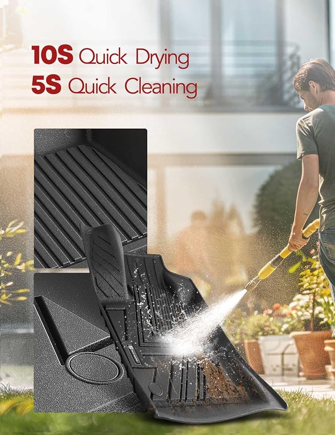 YHTAUTO Floor Mats Fit 2017-2025 Jeep Compass, TPE All Weather Car Mats - Image 9