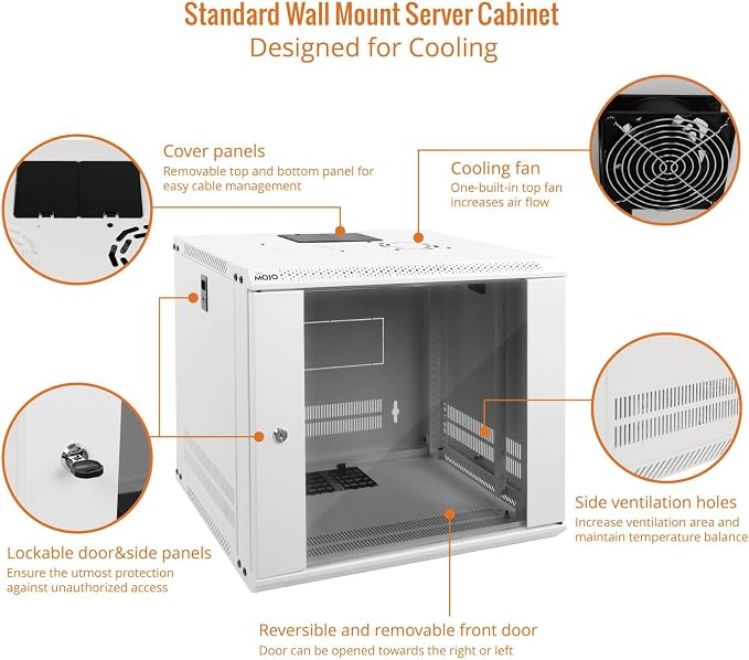 Tecmojo 9U Wall Mount Rack Network Cabinet - Image 3