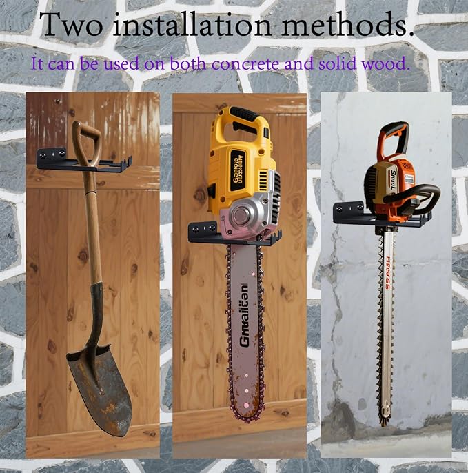 Heavy Duty Chainsaw Wall Mount Holder, Chainsaw Hanger Rack Organizer - Image 2