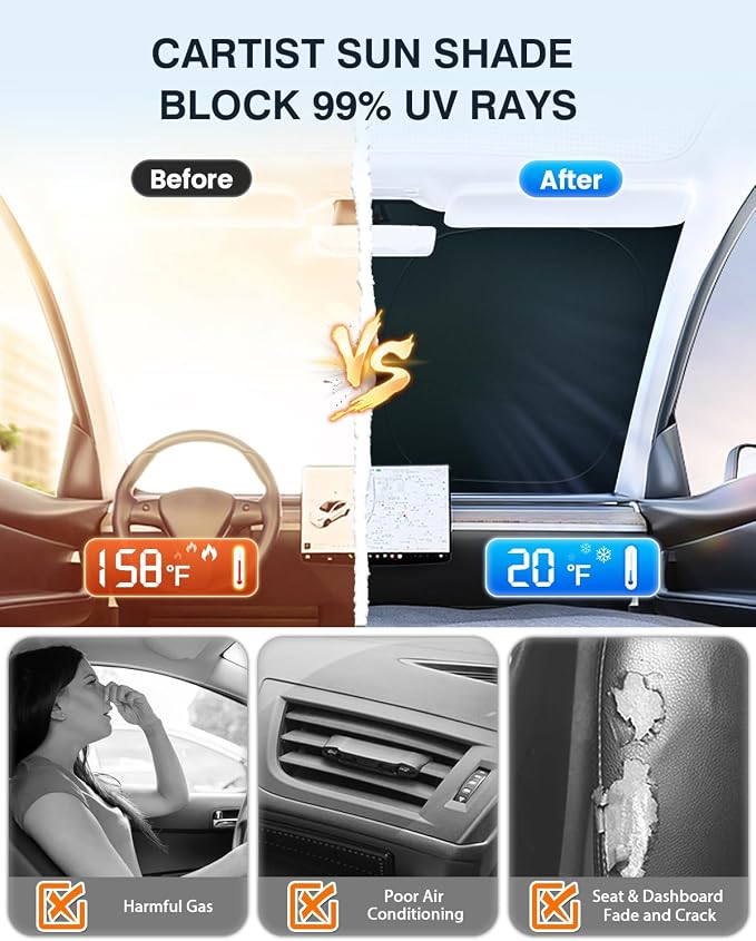 Cartist 5-Layer Windshield Sun Shade Fits - Image 6