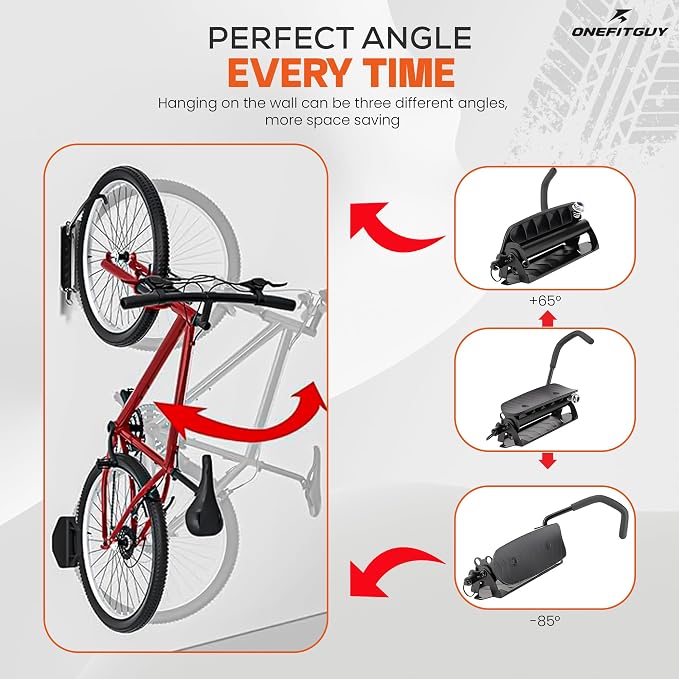 Swivel Bike Wall Mount, Bike Rack Garage, 150° Rotating & Space Saving Vertical - Image 5