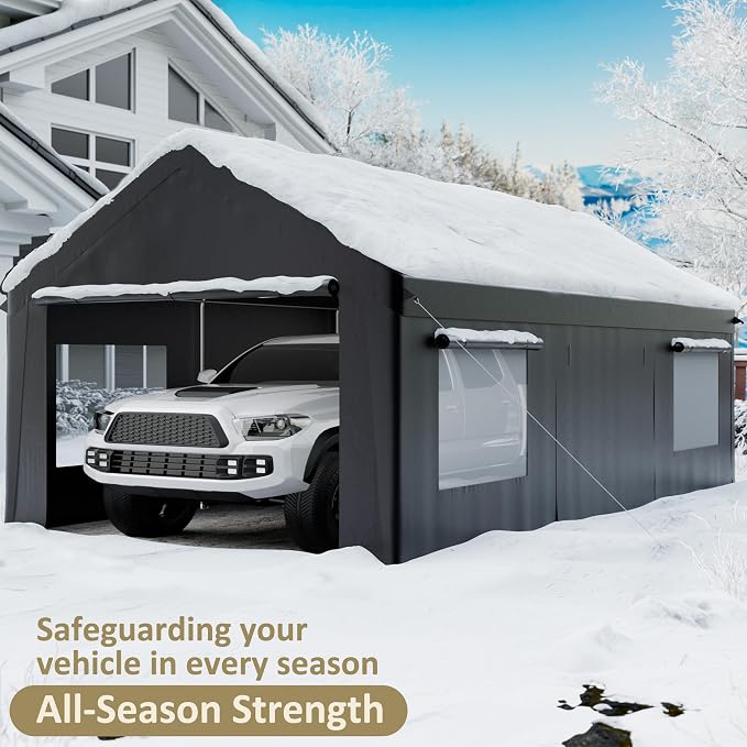 Carport 12' x 20' Heavy Duty Portable Garage, Carport Canopy - Image 4