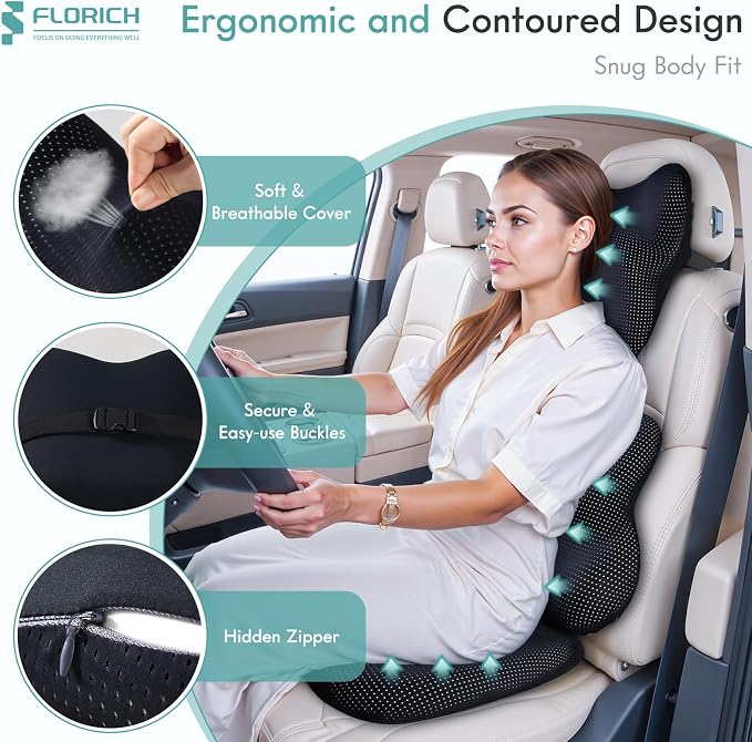 FLORICH Car Seat Cushion and Lumbar Support Pillow - Image 3