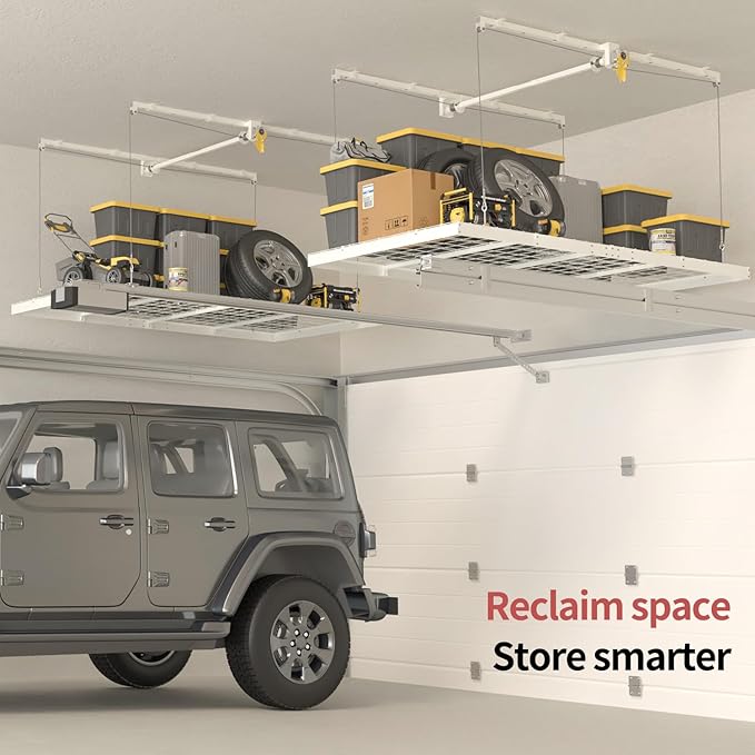 Garage Ceiling Storage Racks – 4x8 FT Overhead Garage Storage Rack - Image 7