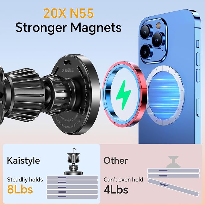 Kaistyle for MagSafe Car Mount Charger【Stronger Magnets】 iPhone Magnetic - Image 4