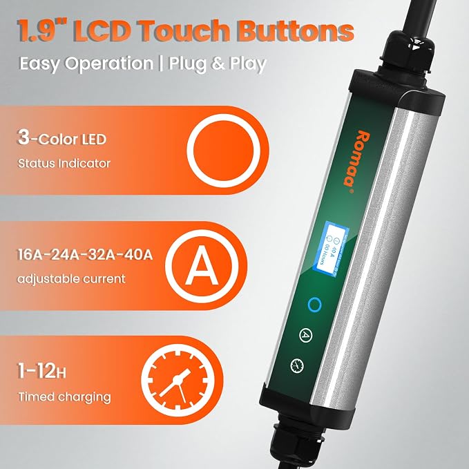 Level 2 EV Charger 40A EV Charger 240V 9.6kW Fast Charging, App Control - Image 6