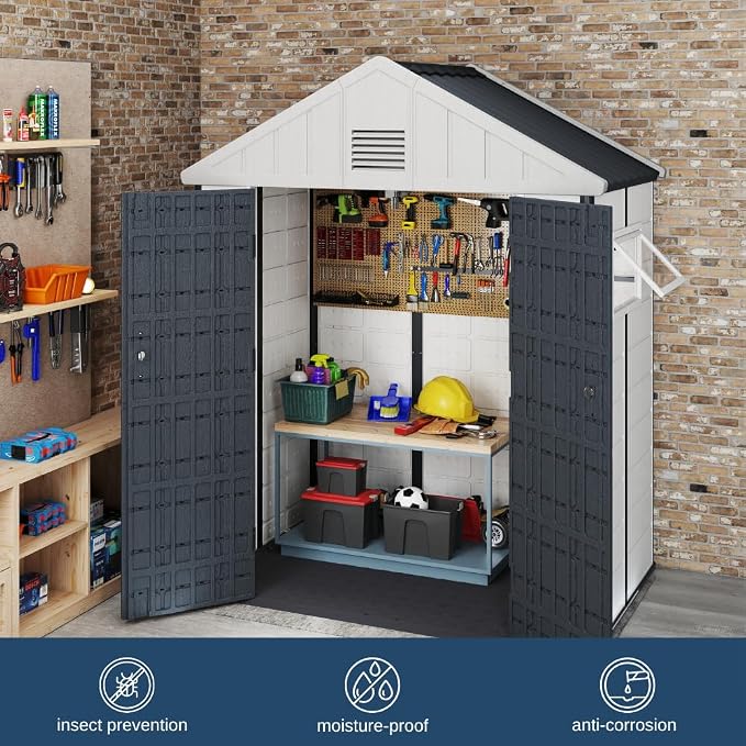 Kingdura 6x4 FT Resin Outdoor Storage Shed - Image 8