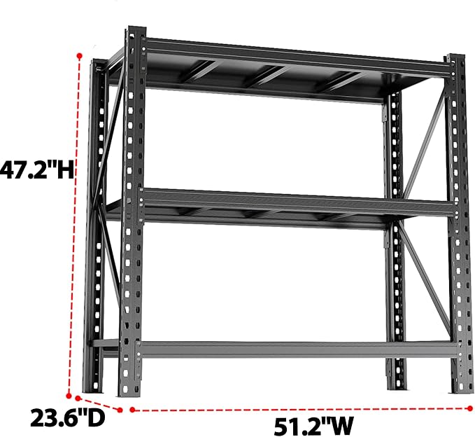 Storage Rack, Heavy Duty Metal Garage Shelving, 5 Tier Adjustable Utility Shelf - Image 3