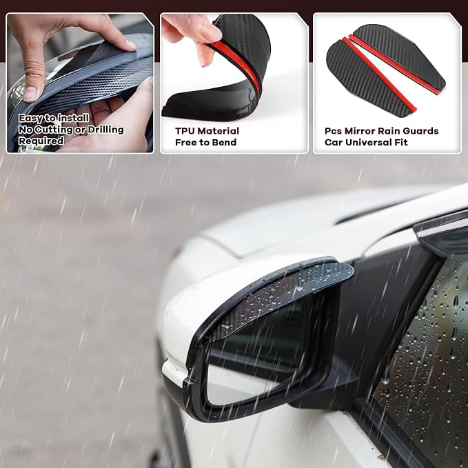 4PCS in Channel Rain Guards for Tacoma 2005-2015 Double Cab, Durable Side Wind - Image 5