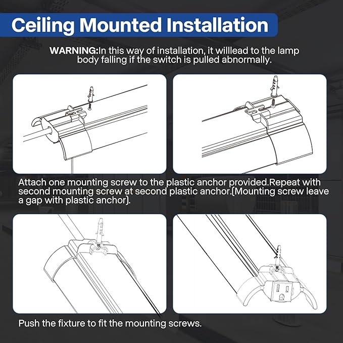 4-Pack 4ft Linkable Led Shop Light, Plug in Garage Lighting - Image 7