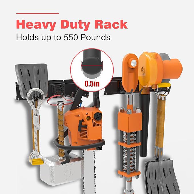 Wall-Mounted Garage Tool Organizer: 64 Inch Heavy-Duty Garden Rack & Wall - Image 3