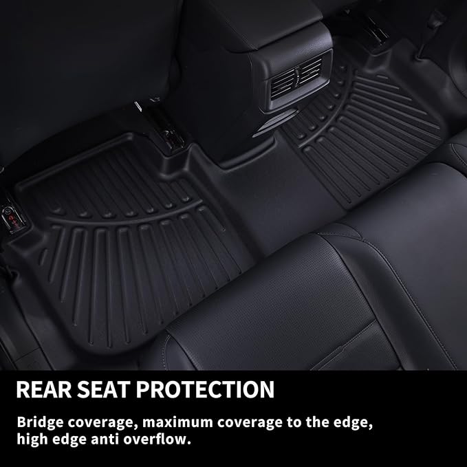 Floor Mats & Large Trunk Mat for 2015-2017 2018 2019 Ford Explorer，TPE All - Image 4