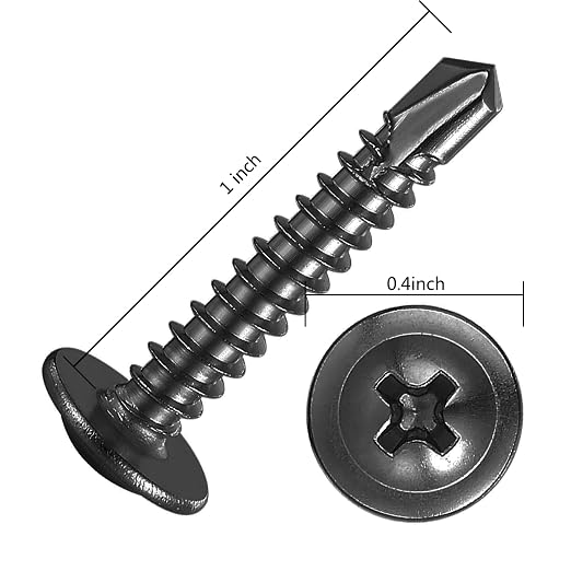 #8×1” for Sheet Metal Self-Tapping Screws 410 Black Stainless Steel Truss Head - Image 2