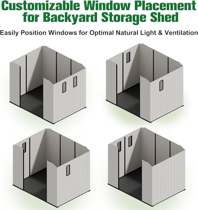 EAGLE PEAK 8x6 Resin Outdoor Storage Shed, Weatherproof Garden Shed - Image 8