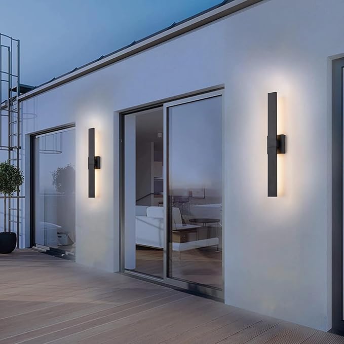Modern Outdoor Wall Light Fixtures 27.2" Black Outdoor Porch Lights Exterior - Image 2