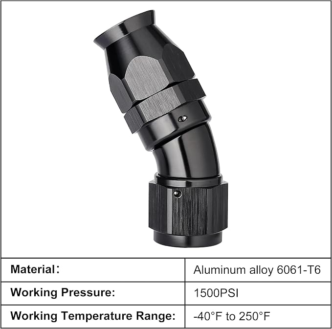 EVIL ENERGY 8AN 30 Degree PTFE One Piece Full Flow End Hose Fitting Aluminum - Image 3