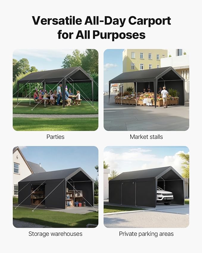 VEVOR Upgraded 10x20 FT Heavy Duty Carport Canopy - Image 3