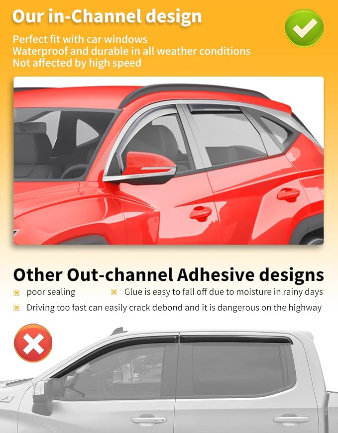 in-Channel Window Rain Guards Fit - Image 7